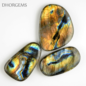 Pierres précieuses labradorite naturelles, vente en gros, pierres précieuses, Orange et or, labradorite, différentes flammes, vente en gros - Product Image 4