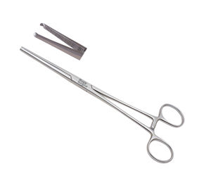 Hémothermostat Kocher pince d'arcade mâchoires droites avec dentelures horizontales et dents 1x2 Instruments chirurgicaux en acier inoxydable CE ISO - Product Image 1