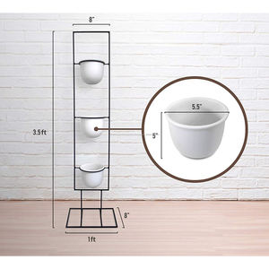 Support de jardinière en métal enduit noir au design élégant pour la décoration intérieure et extérieure Support de jardinières à 3 niveaux - Product Image 3