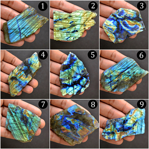 Dalle de pierre de labradorite naturelle |   Tranche de pierre précieuse brute, spécimen minéral cristallin, pierre décorative pour collection, décoration intérieure et cadeau. - Product Image 2