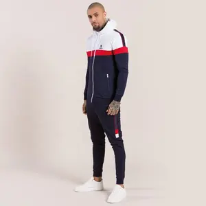 Navy Blue, Red & White contrast men tracksuit manufacture by Hawk Eye Co. ( PayPal Accepted )