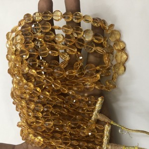 8มม. 10มม. 12มม. สีส้มธรรมชาติ AAA Citrine เหลี่ยมเพชรพลอยประดับรูปเหรียญสายร้อยลูกปัดอัญมณีผู้จัดจำหน่ายจำนวนมากสำหรับการทำเครื่องประดับออนไลน์ - Product Image 1