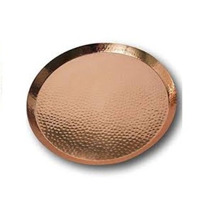 Decoración de mesa Bandeja de servicio de metal de forma redonda para mesa de comedor Hogar y cocina con acabado de color cobre de alta calidad - Product Image 1