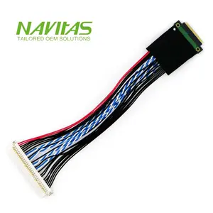 Hirose df19 30pin 1mm pitch lvds cable i pex 20347 30p Custom Ipex 30pin 0.4mm Equivalent Wire Crimping Type male connector