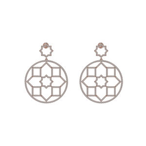Pendientes de gota de diamante blanco de 14k, oro rosa sólido, proveedor de estilo de celebridades, último diseño - Product Image 1