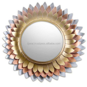 Espejos de pared decorativos modernos de lujo Forma redonda Marco de metal de vidrio exclusivo Espejo de tocador de diseño antiguo para decoración del hogar - Product Image 6