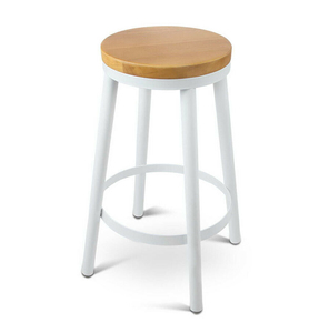 Tabouret industriel en fer et cuir de style indien - Product Image 3