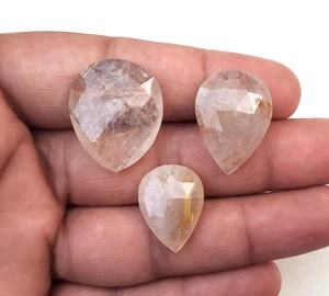 Natural Golden Rutile <b>Gemstone</b> Jewelry Smooth Pear Shape Cabochons Genuine Stone Collection Style Cut <b>Loose</b> <b>Gemstones</b> - Product Image 2