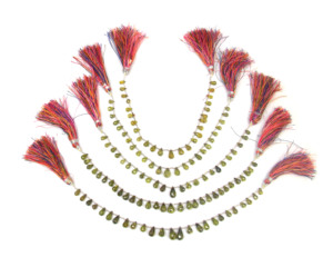 Hermosa circón verde perforado forma de gota facetada Natural Multi piedra preciosa hecha a mano joyería hebras cuentas - Product Image 2