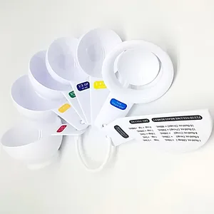 Ensemble de 7 cuillères à mesurer en plastique de qualité alimentaire, 60ml, 80ml, 120ml, 180ml, 240ml, séparateur d'œufs et grattoir