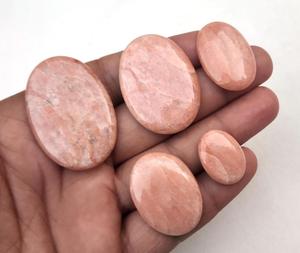 Cabochons de pierres précieuses en vrac de qualité authentique de 5 pièces de forme ovale rouge pomme corail jaspe pour la fabrication de bijoux - Product Image 2