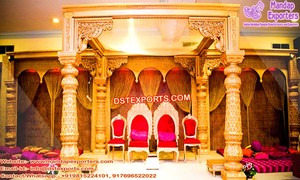 ชุด Mandap หงส์สำหรับงานแต่งงาน,ชุด Mandap สำหรับงานแต่งงานสีขาวทันสมัยเฟื่องฟู - Product Image 5