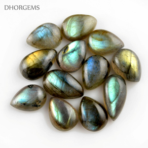 Cabochon en forme de perle naturelle de labradorite, pierre précieuse ample, goutte d'eau, vente en gros, - Product Image 1