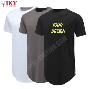 Camiseta con cremallera lateral para hombre, camiseta con diseño estilo Swag para hombre, camiseta de calle divertida de Hip Hop extendida, camisetas para hombre