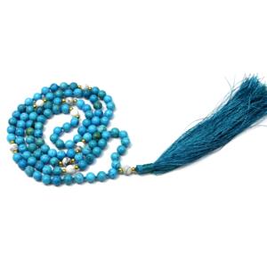 Azul turquesa howlita 108 cuentas Mala collar borla suave 8mm Rudra gemas Bohemia BOHEMIA IN;10122740 regalo religioso perfecto - Product Image 5