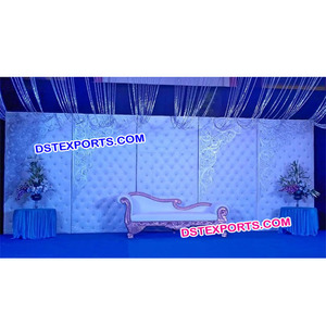 ฉากงานแต่งงานแบบแผงหนังสีขาว ฉากงานแต่งงานแบบอินเดีย ตกแต่งด้วยแผงหนัง ดีไซเนอร์ไฟเบอร์ รอยัลเฟรมส์ ออสเตรเลีย - Product Image 1