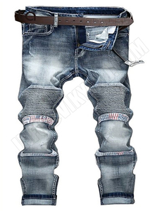 Una Reta กางเกงยีนส์ผู้ชาย,กางเกงยีนส์เข้ารูปลำลองสไตล์สตรีทกางเกงยีนส์ฟอกจีบกางเกงยีนส์แฟชั่นแบรนด์เนมปี2018 - Product Image 3