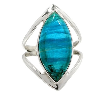 แหวนแฟชั่นลายไคยาไนต์ทรงหลังเบี้ยทำจากเงินแท้ของ925อินเดียแหวนของขวัญโบราณสำหรับผู้หญิงขายส่งเงิน - Product Image 1