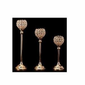 Juego de portavelas de Metal de cristal de latón de 3 piezas rentable, soporte de Pilar decorativo de mesa para bodas y uso doméstico para Navidad - Product Image 2