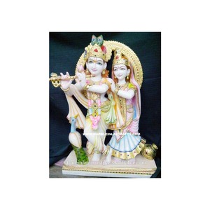 Estatua de mármol hecha a mano, Makrana, Radha Krishna - Product Image 1