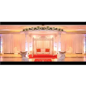 Mandap de casamento de cristal de design moderno, novo mandap de cristal de casamento, fabricante de mandap indiana de casamento e chave