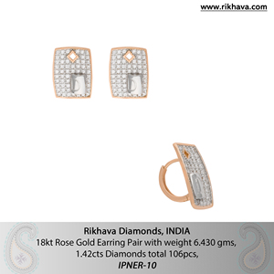 Conjunto de aretes de diamantes de oro rosa para mujer India Joyas elegantes para un estilo impresionante - Product Image 6