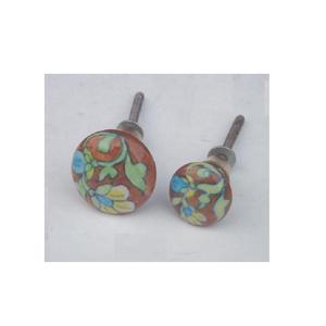 Perillas de armario de cerámica marrón de alta calidad, tiradores de cajón con diseños de flores pintadas a mano para uso en la cocina, precio al por mayor - Product Image 5