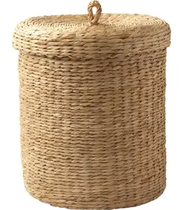 Storage laundry basket water hyacinth wicker storage basket 100% handmade craft Vietnam