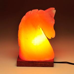 Sian Enterprises Eco-Friendly Carved Himalayan Salt Lamp with Wooden Base Shaped Like a Horse for Love and Feng Shui Theme - Product Image 4