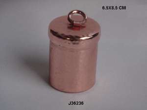Candle Container <b>Accessory</b> Christmas <b>Home</b> Decoration Metal Candle Vessel in Aluminium with <b>Copper</b> and Hammer Finish - Product Image 5