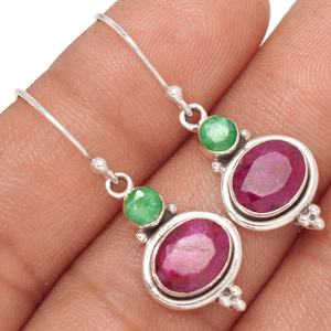 2025ล่าสุด925สเตอร์ลิงเงินธรรมชาติทับทิมมรกตอัญมณีห้อยสำหรับผู้หญิงของขวัญปาร์ตี้ขายส่งเครื่องประดับ - Product Image 1