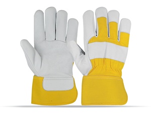 Gant de gréement en cuir de vache Gant en coton à rayures/Gants de travail 707 - Product Image 4