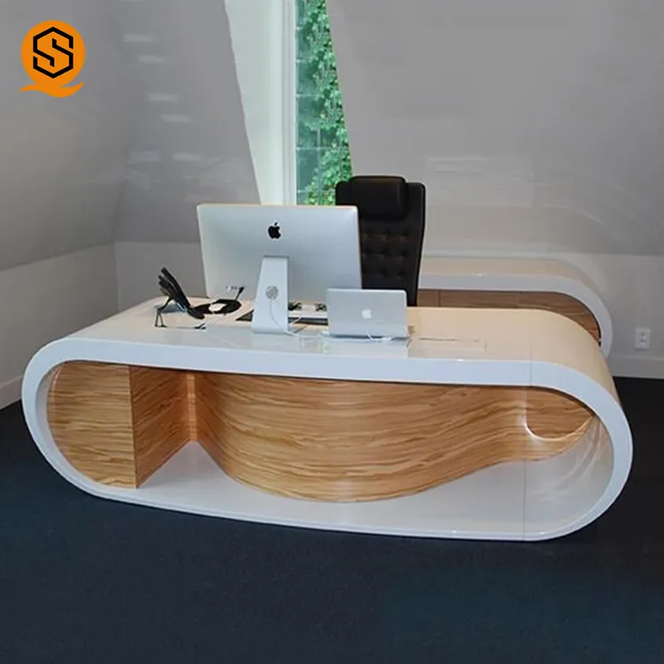 Shinetone 단단한 지상 사무용 가구 책상 호화스러운 둥근 가장자리 행정상 사무실 책상