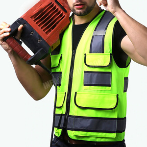 Gilet de sécurité haute visibilité pour femme, vêtements de travail, avec poches et fermeture éclair, à rayures réfléchissantes - Product Image 4