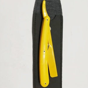 Lame en acier au carbone pour rasoir, droit, coupé, barbier, manche noire, rasage Vintage, 1 pièce - Product Image 1