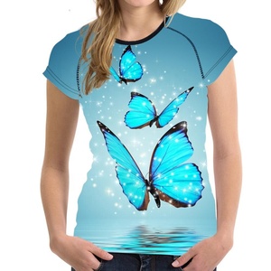 T-shirt à manches courtes teint par cravate imprimé personnalisé pour femmes anti-boulochage tricoté maillot décontracté brodé Logo décoration respirant - Product Image 1