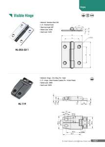 HL-119 ZDC Black Coated Industrial Machinery Visible Removal Door 180 Rotation Panel Electrical Cabinet Corner Mount Hinge - Product Image 5