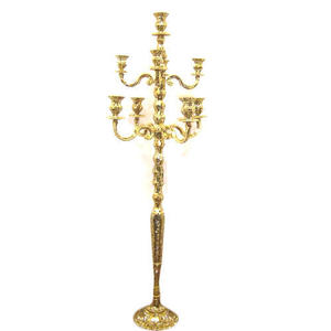 Royal Llook เชิงเทียนโลหะชั้นสูง9แขนชุบทองสำหรับงานแต่งงานบ้านและของตกแต่งคริสต์มาส - Product Image 1