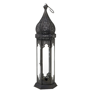 Lanterne en métal marocaine Art India, faite à la main, style INS, pour la décoration de la maison, du bureau, des mariages - Product Image 3