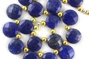 Belle pierre précieuse Lapis Lazuli naturelle bleue de qualité AAA perles Briolette en forme de pièce de monnaie à facettes pour les collections de bijoux faits à la main - Product Image 4