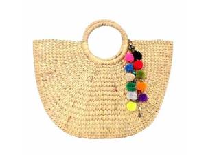 2025 tendencia de moda caliente de alta calidad Bali Simple bolso de mano de paja con cremallera bordada y cierres de botones estilo moderno y natural - Product Image 4