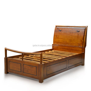 Cama Queen Size de Madera de Teca Antigua Sandeep con Cajones, Cabecera Inflable Plegable, Muebles para Dormitorio - Product Image 2