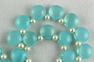 สร้อยคอลูกปัดพลอยคาลซิโดนีธรรมชาติจี้รูปหัวใจเรียบ - Product Image 3