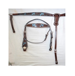 Têtière de cheval en cuir de qualité supérieure, fabrication directe d'usine, marque LLT, personnalisable, fabriquée en Inde, prix de gros - Product Image 3