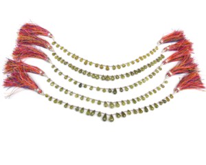 Hermosa circón verde perforado forma de gota facetada Natural Multi piedra preciosa hecha a mano joyería hebras cuentas - Product Image 6