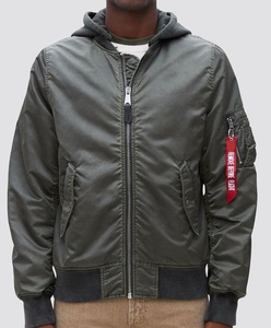 Blouson aviateur pour homme d'inspiration vintage avec finition lavée et détails de fermeture éclair rétro pour superposition de vêtements de rue Old School - Product Image 2