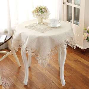 Tovaglia Rettangolare Fatta a Mano 60x120 in Lino con Pizzo per Cene Eleganti Copertura <span class=keywords><strong>Tavola</strong></span> per Occasioni Speciali - Product Image 2