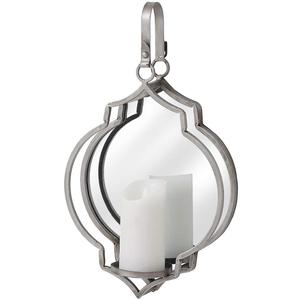Candelabro de candelabro de pilar de espejo de cristal de pared plateado - Product Image 2