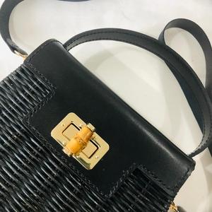 Hot Vintage <b>Black</b> Rattan Handbag From Vietnam - Product Image 3