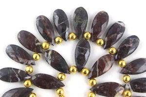 Ágata Natural de jaspe marrón, piedra preciosa facetada en forma de pera, fabricación de alambre de alta calidad, cuentas de Briolette para joyería - Product Image 6